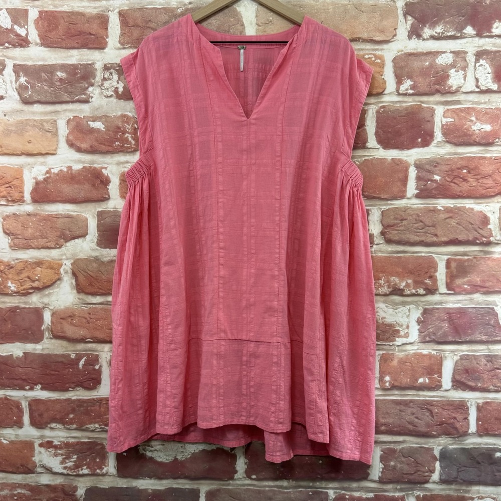 Young Fabulous & Broke YFB Dress Women's L Pink Plaid Oversized Casual Sundress